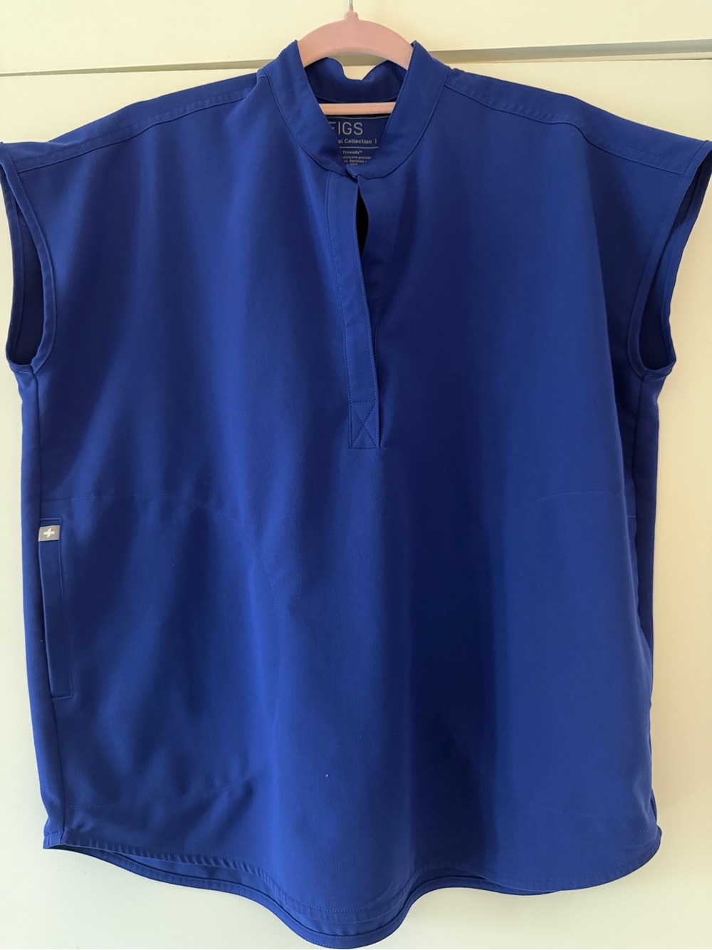 FIGS Women’s Deep Royal Blue Rafaela - Oversized Scrub Top - Size Small